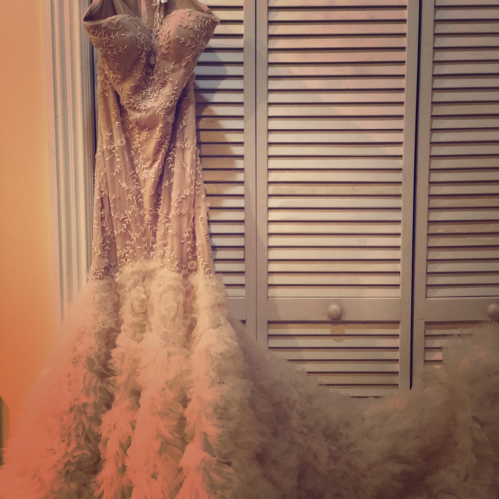 Marchesa Notte Blush Modern Wedding Dress